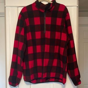 Buffalo check 1/4 fleece zip.